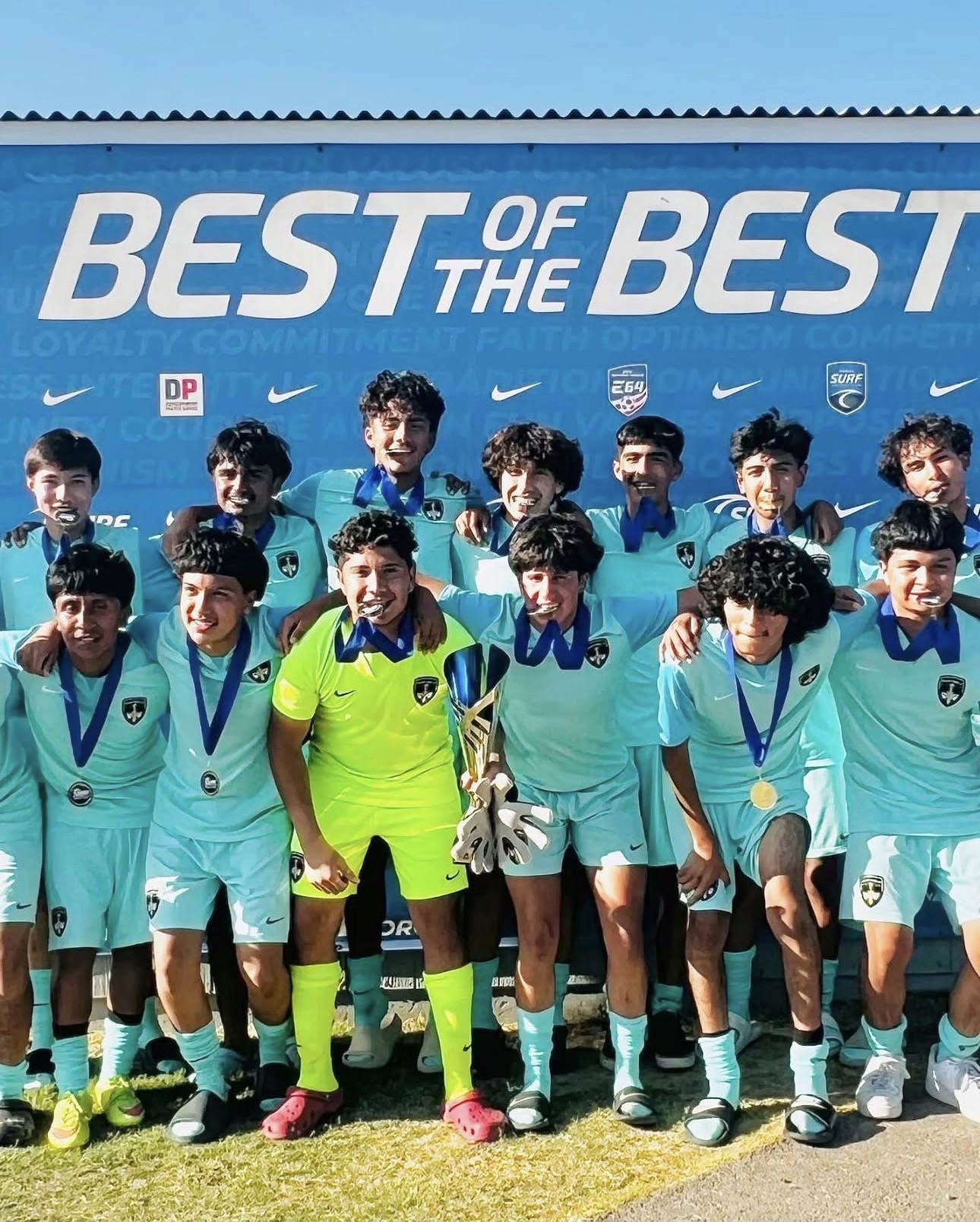 Sentinels teen boys competitive team named Best of the Best with tournament medals